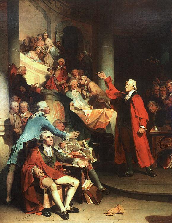 Peter F Rothermel Patrick Henry in the House of Burgesses of Virginia, Delivering his Celebrated Speech Against the St Spain oil painting art
